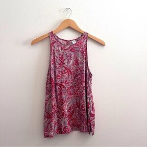 Old Navy Red Paisley Tank Top